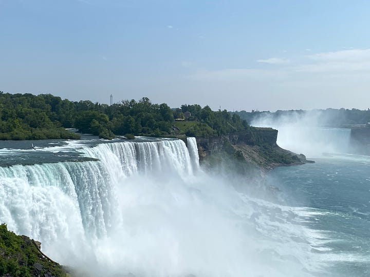 Niagara Falls US side, Maid of the Mist, American Falls, Horseshoe Falls, Crows Nest