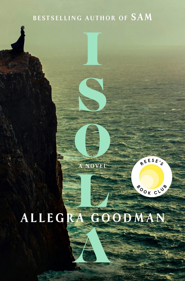 Isola book cover and author photo of Allegra Goodman