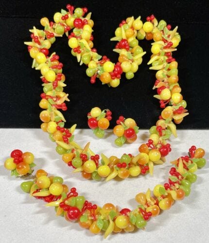Vintage fruit clearance necklace