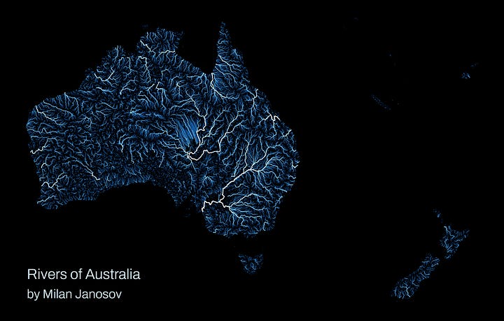 River Maps in Python - Tutorial - by Milan Janosov