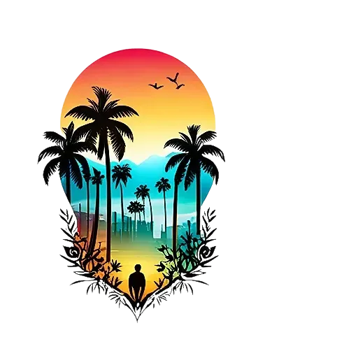 Tropical sunset art