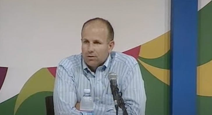 Christopher Bacich, former U.S. national leader of the Communion and Liberation movement, speaks at the 2009 Rimini gathering. Credit: Communion and Liberation.