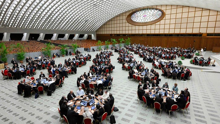 Meeting of the synodal assembly. Credit: Vatican media.