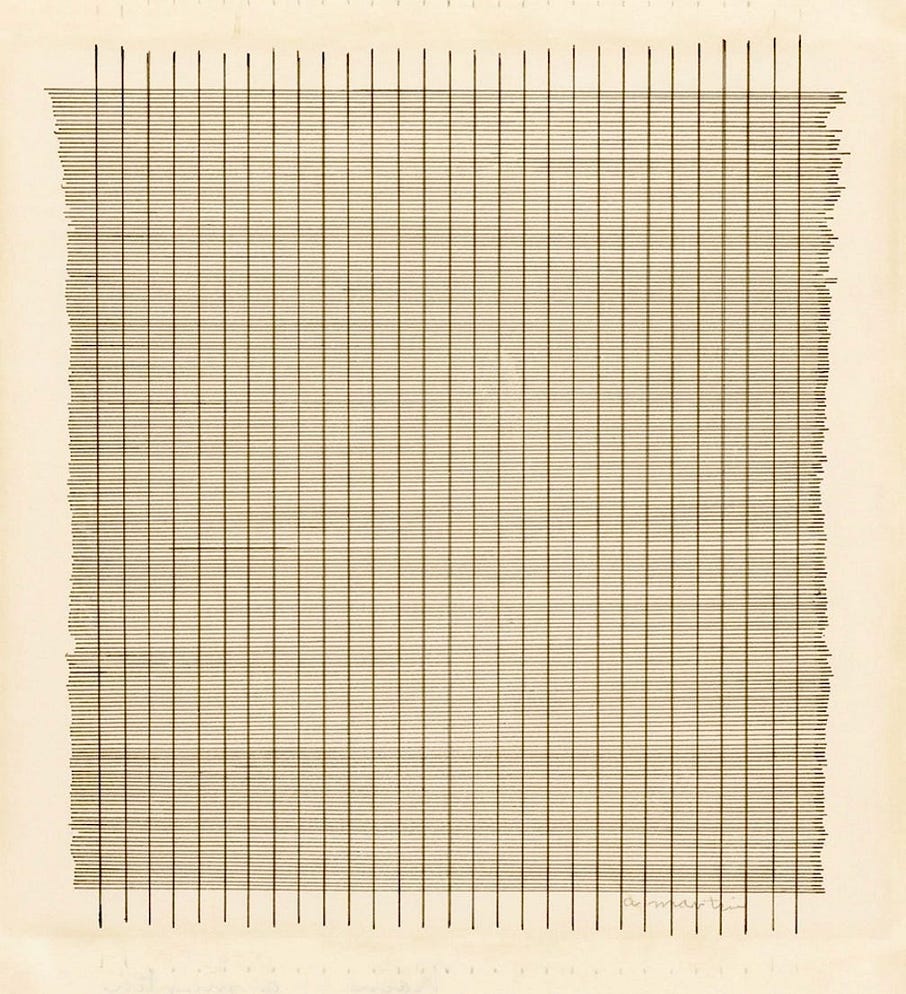 Our grid drawing exercise is inspired by artist Agnes Martin