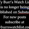 Ty Burr's Watch List