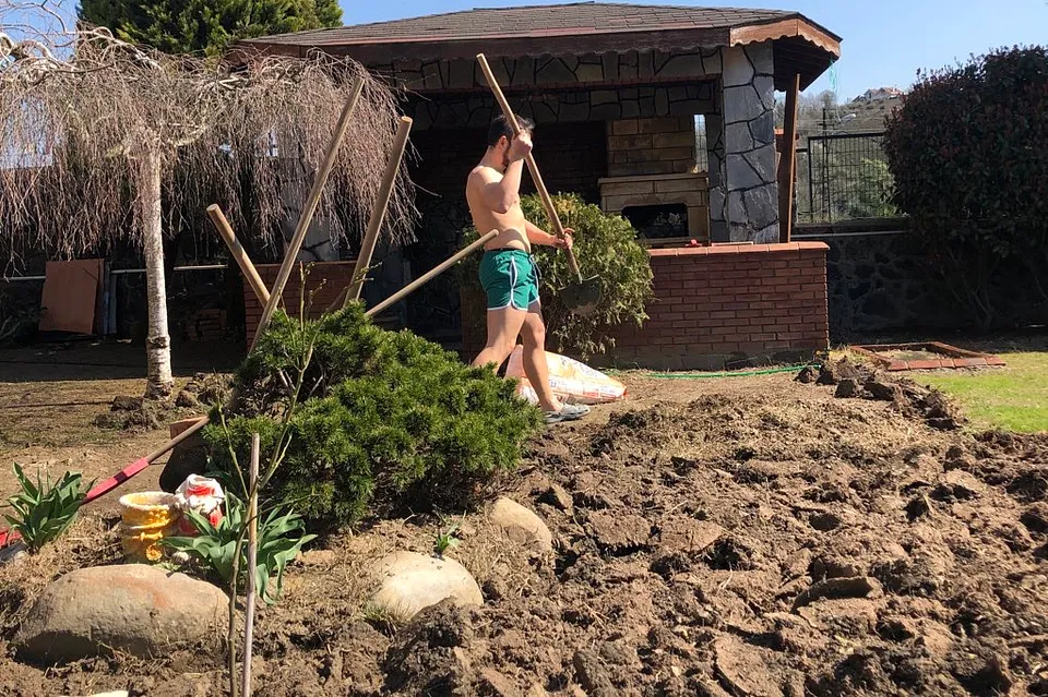 Me working in the garden