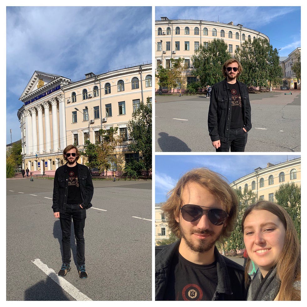 Chipka near Kyiv Mohyla Academy, where he’s studying.