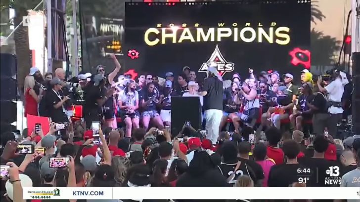 Las Vegas Aces enjoy post-championship parade with night at