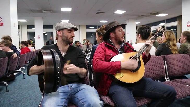 Irish flight delay trigger traditional music session (How awesome is this?)