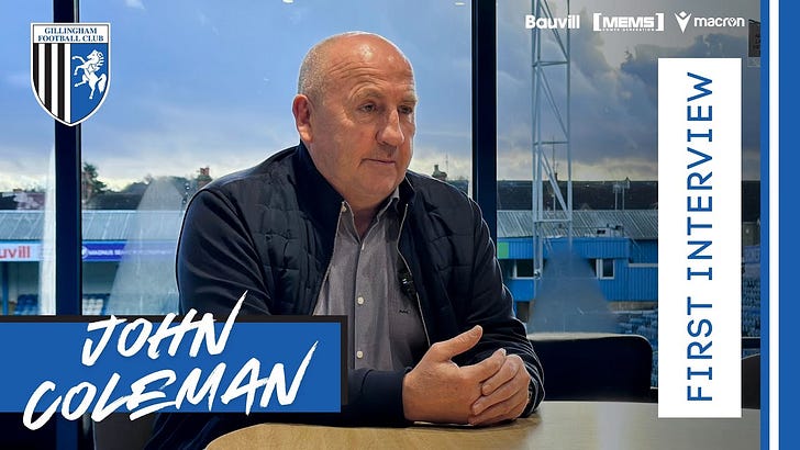 John Coleman's first interview as Gillingham boss