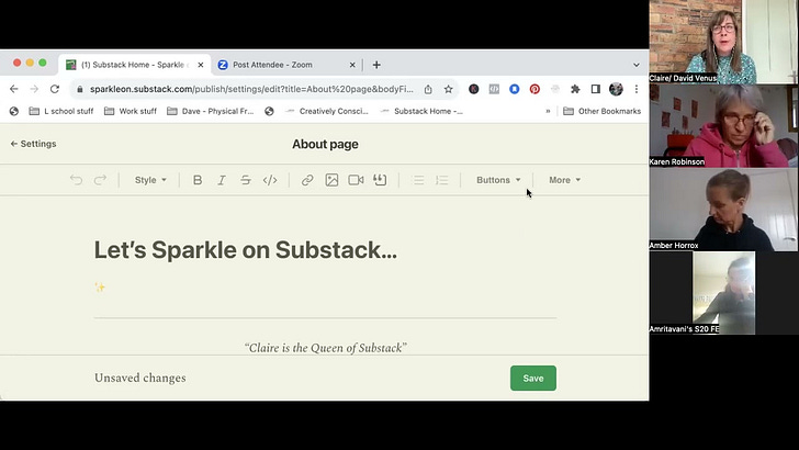 WORKSHOP REPLAY - Writing our Substack 'About Page' 