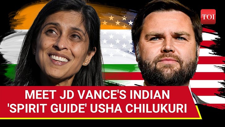 "'Hindu Spirit Guide' Behind Trump's V-P Pick; Meet JD Vance's Wife Usha Chilukuri" ...