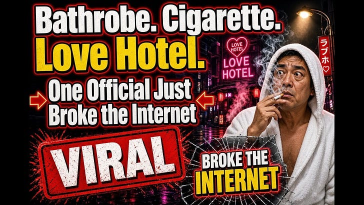 YOU NEED TO LAUGH! Bathrobe. Cigarette. Love Hotel. One Official Just Broke the Internet