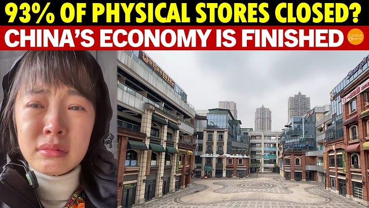 With perhaps 93% of Stores closed, is China in a deflationary crash?