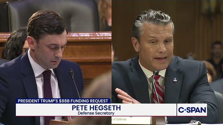 Shut up and listen to Jon Ossoff humiliate Pete Hegseth
