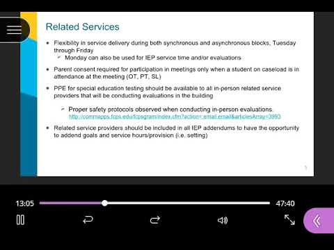 FCPS Special Education Instruction Overview: Reopening Plans