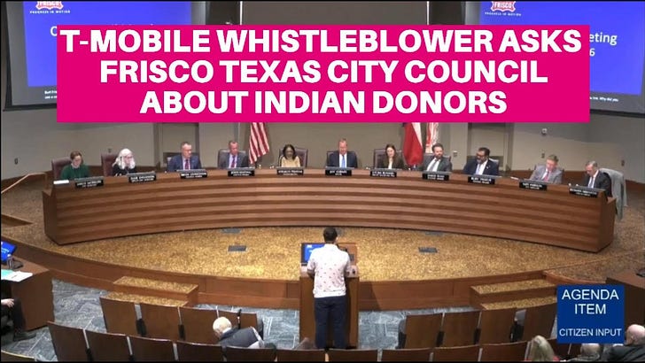 Asking Frisco Texas City Council About Their Indian Donors & Partners