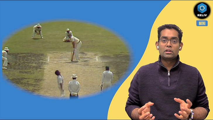 Injured Kapil Dev 5/28 at MCG defending 143