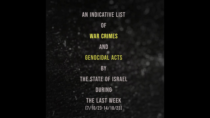 List of war crimes and crimes qualifying as genocide committed by Israel in Gaza between 7th & 14th October 2023 