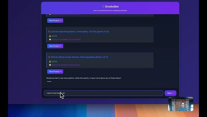 Meet Groshobot, a multi-agent operator serving as a meal planning and grocery shopping assistant