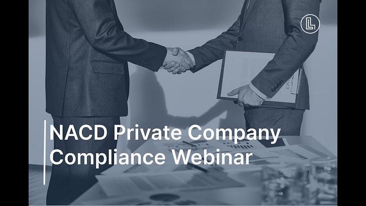 Webinar Discussion - Private Company Compliance: Investigations, Regulations, and Litigation