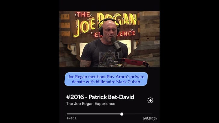 My Publicized Debate With Mark Cuban Over Vaccinating Young, Healthy People Spurred By A Mention On Joe Rogan's Podcast