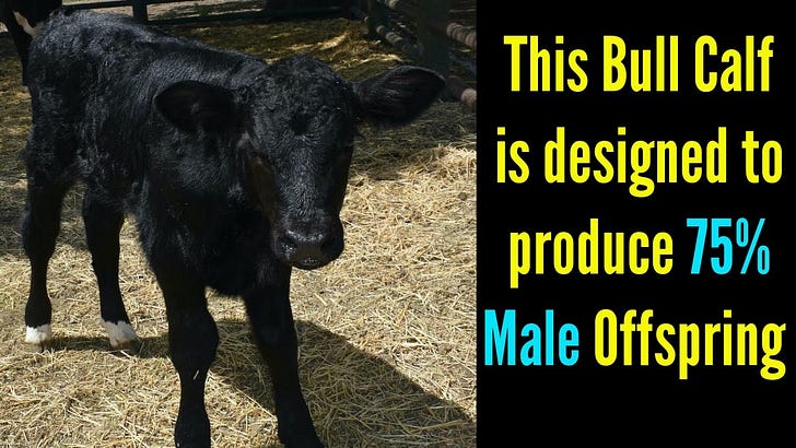 Cosmo the bull who's offspring develop male regardless of being XX or XY.