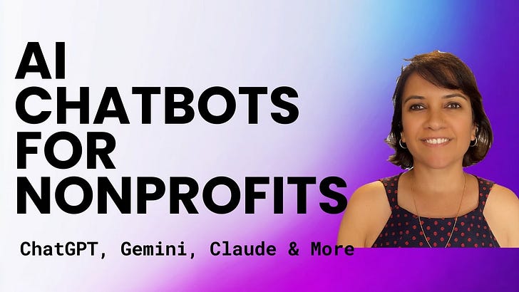 YouTube thumbnail — AI Chatbots for Nonprofits, 10 game-changing ways