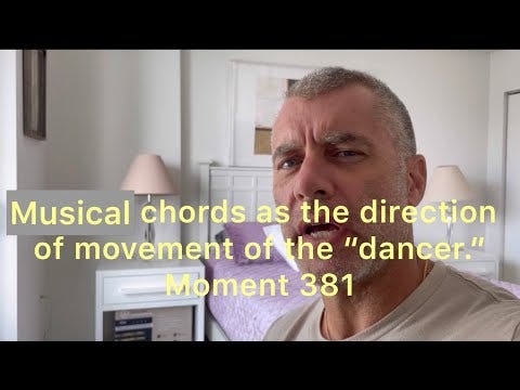 Musical chords as the direction of movement of the “dancer”