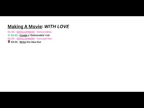 Making A Movie: WITH LOVE