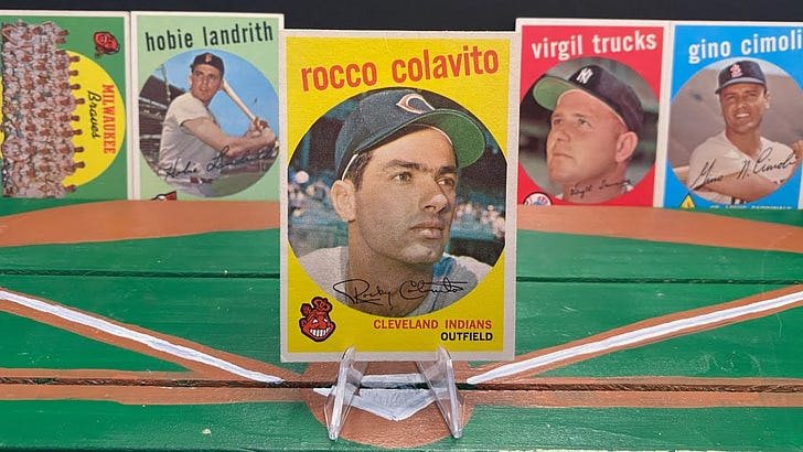 '59 Topps Friday Cards 417-423: Rocky Colavito's Power Bat, and the Trade That Shocked Cleveland 