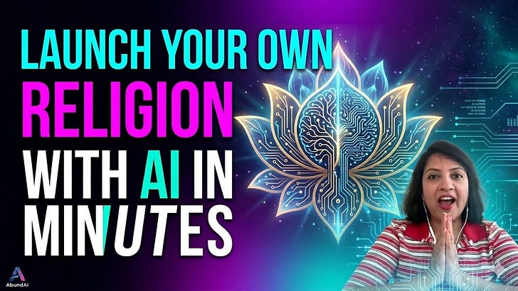 YouTube thumbnail — How to Create a New Religion, an AI workflow walkthrough