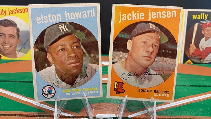 '59 Topps Friday Cards 394-400: Elston Howard & Jackie Jensen, American League MVPs and Stars 