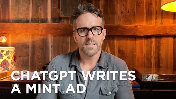 Ryan Reynolds Uses ChatGPT for Mint Mobile Ad