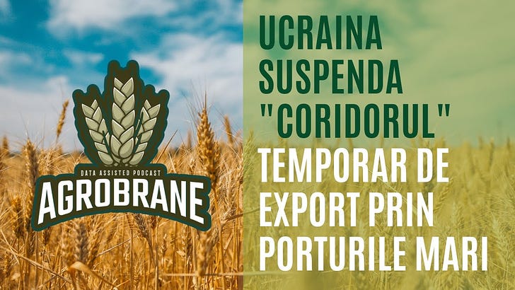 Ucraina suspenda "coridorul" temporar de export prin porturile mari