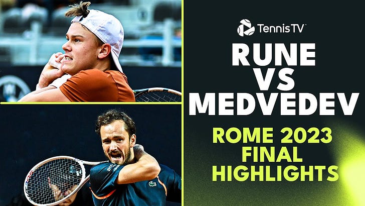 Rune, Medvedev set up final showdown in Rome