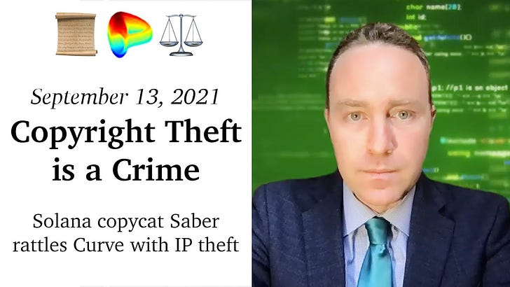 Sept. 13, 2021: Copyright Theft is a Crime ⚖️📜  