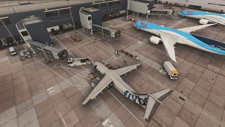 First look at the JustFlight BAe 146 and Inibuilds Manchester Airport ...