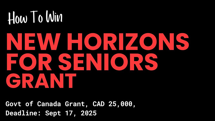 YouTube thumbnail — How to win the New Horizons Seniors Grant from the Government of Canada