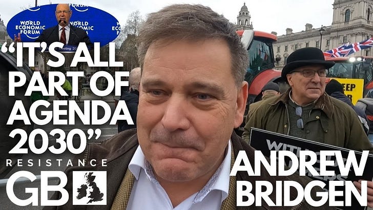 Farmers rally before Westminster a third time in London/ Andrew Bridgen interviewed on globalist takeover of farmland and Agenda 2030 (The SDGs)