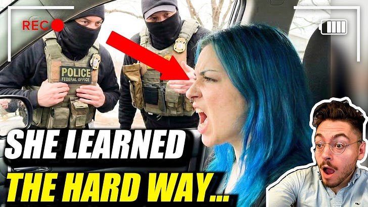 ICE agent puts liberal karen IN HER PLACE for harassing and stalking law enforcement