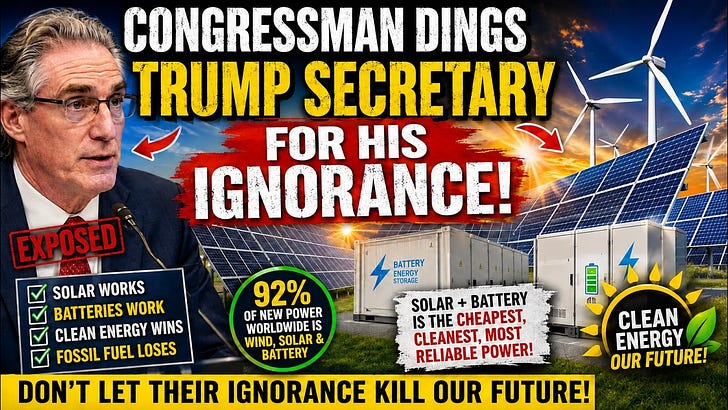 Big Oil’s Solar Lie Falls Apart When Congressman Says One Word: Battery