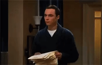 Paper Throwing Sheldon GIF