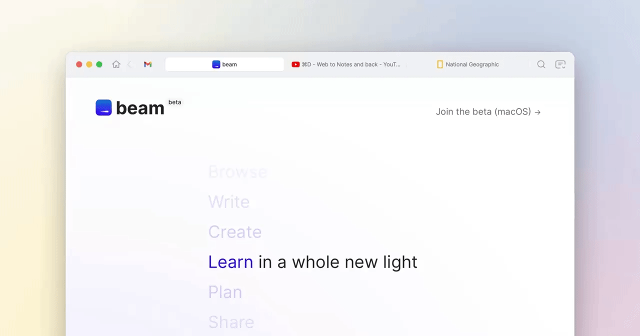 Beam next generation browser
