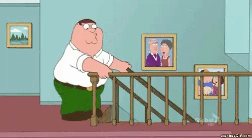 Peter Griffin falling downstairs