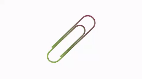 A rotating animated paperclip