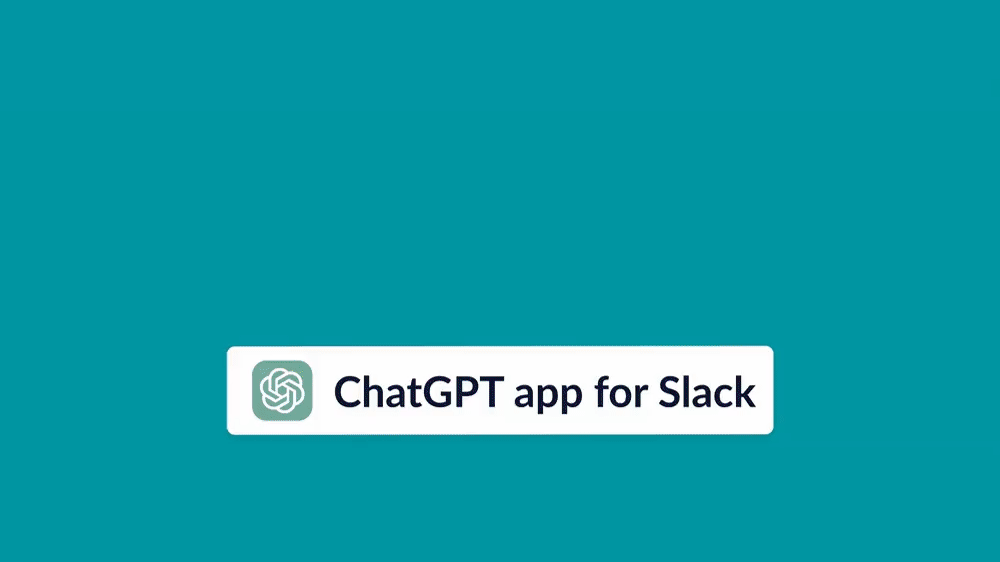 GIF shows a demo of the ChatGPT app for Slack by OpenAI.
