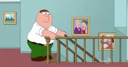 Peter Griffin Versus The Stairs - Fall GIF